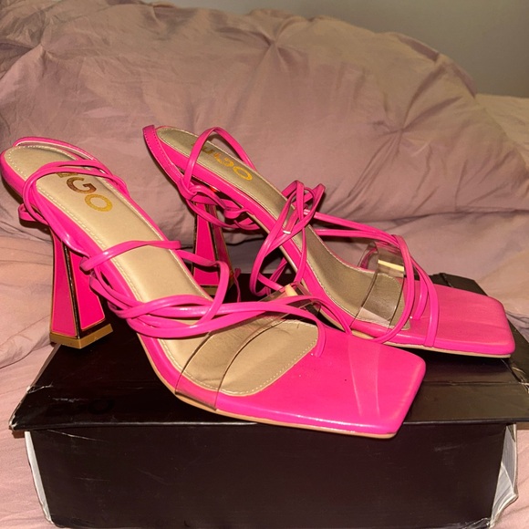 Ego Official Pink Tie Up Heel - Picture 1 of 6